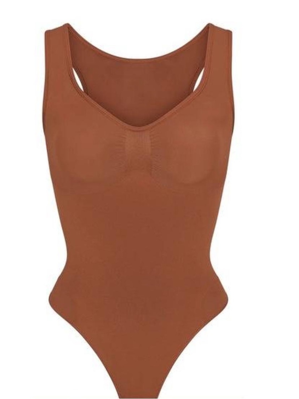 Seamless Brown bronze Scoop Neck Bodysuit nwot